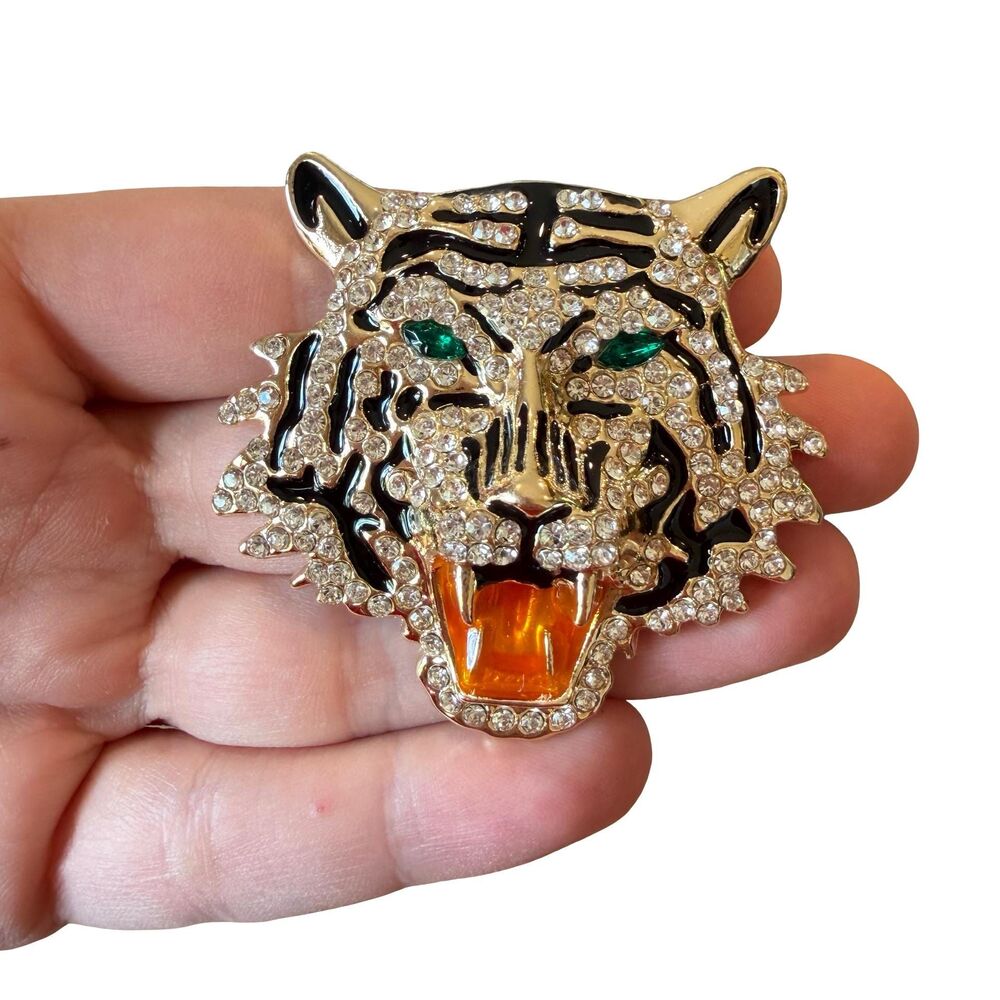 Vintage Jewelry Tiger Brooch Tiger Pin Cat Jewelry
